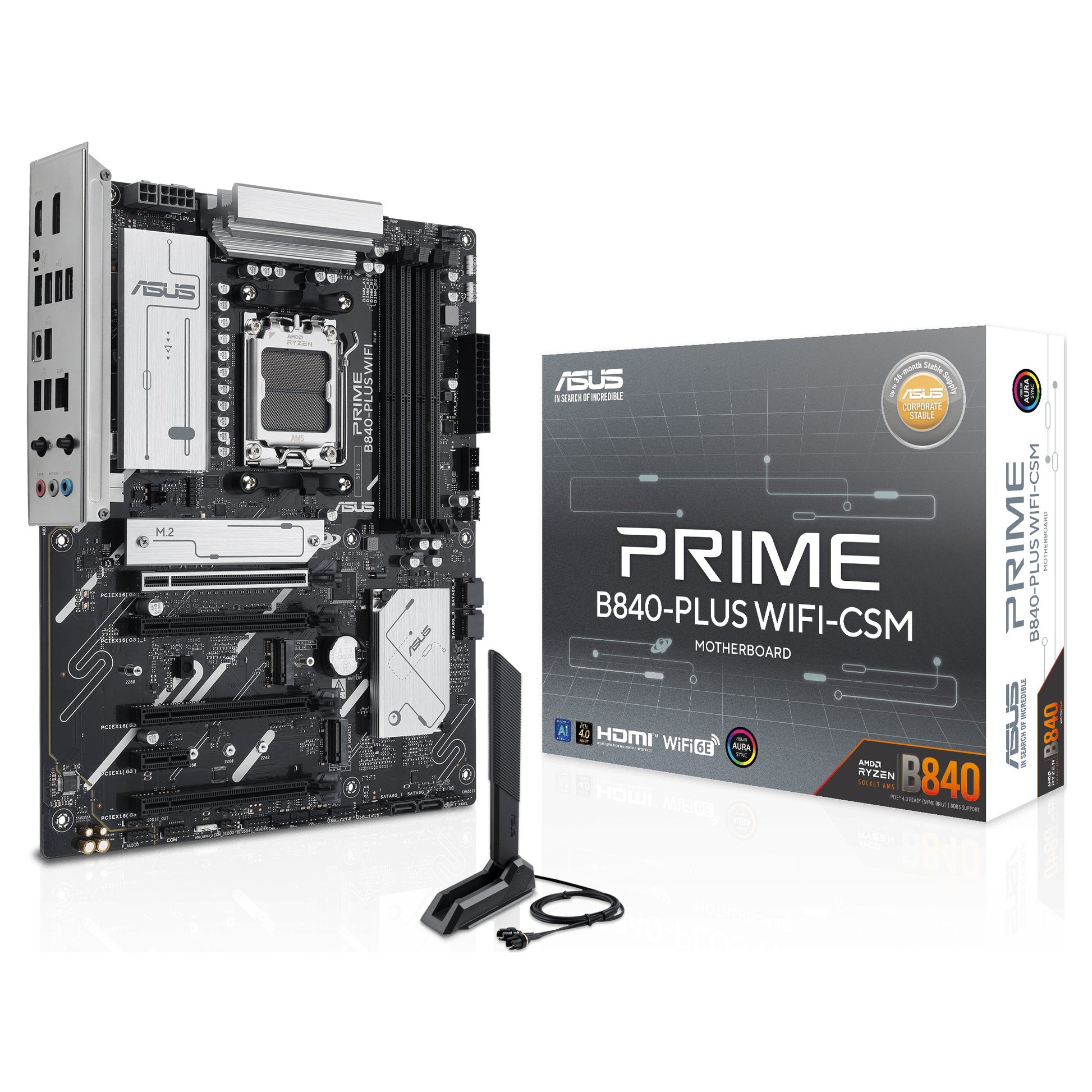 ASUS PRIME B840-PLUS WIFI-CSM Motherboard Corporate Stable Model