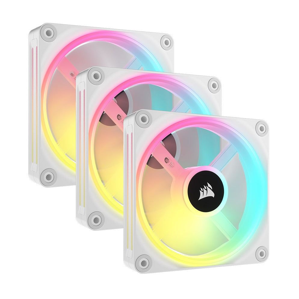 Corsair iCUE LINK QX120 RGB PWM 120mm White Fan 3-Pack Starter Kit