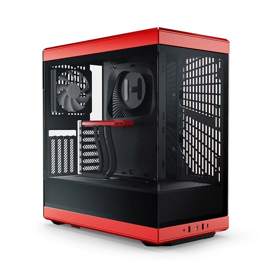 HYTE Y40 Red Mid Tower ATX Case T/G Side Panels NO PSU