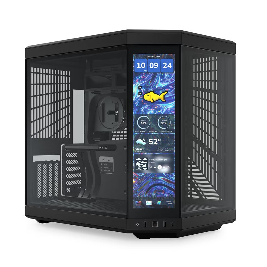 HYTE Y70 Touch Infinite Pitch Black Mid Tower E-ATX Case T/G NO PSU