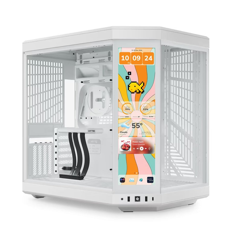 HYTE Y70 Touch Infinite Snow White Mid Tower E-ATX Case T/G NO PSU