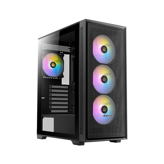 Antec AX81 ELITE Black ATX Case Tempered Glass Panel No PSU