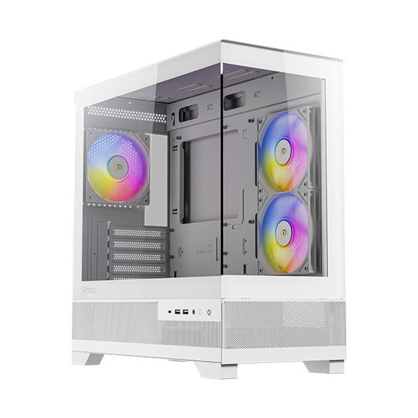 Antec CX500M ARGB White Gaming Micro ATX Case T/G Side Panels NO PSU