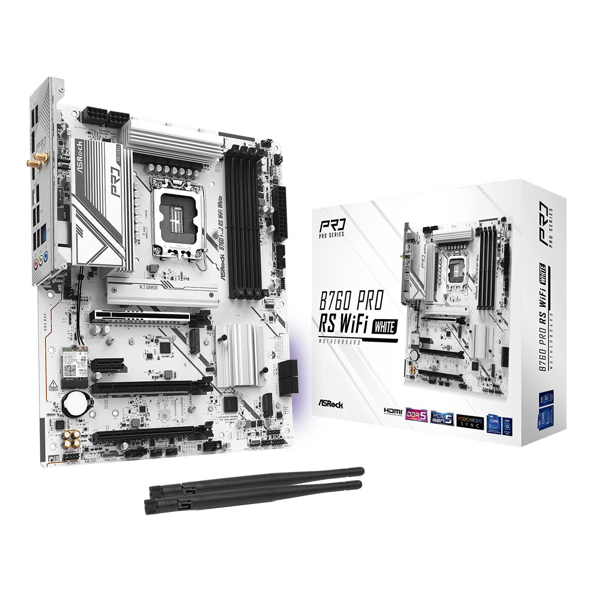ASRock B760 Pro RS WiFi White Motherboard