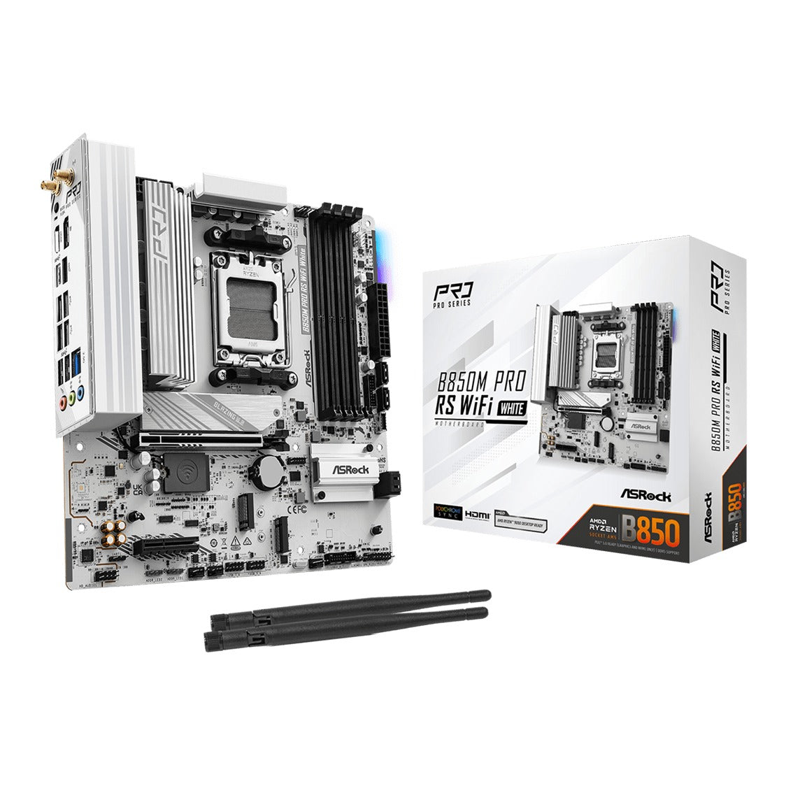 AsRock B850M Pro RS WiFi White Motherboard
