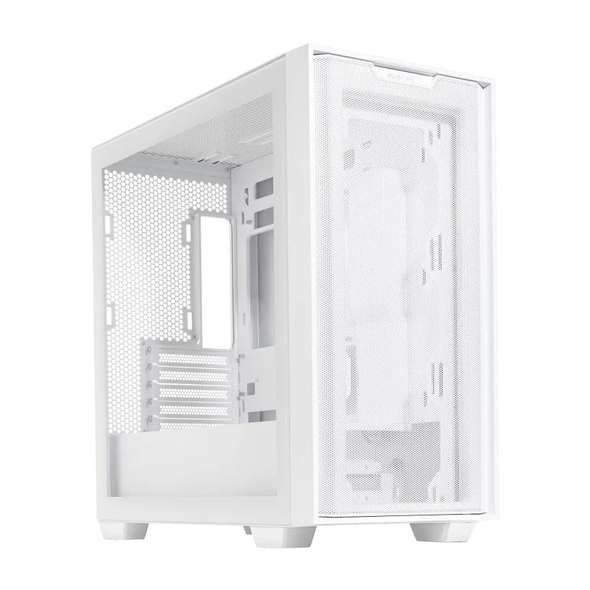 ASUS A21 White Micro ATX Case Tempered Glass Side Window No PSU