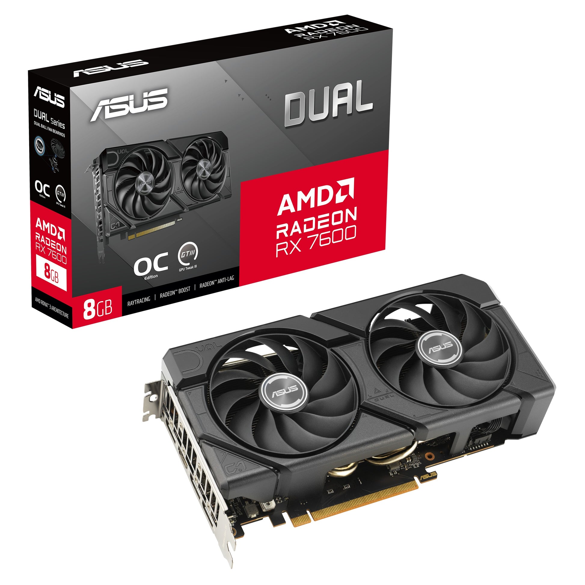 ASUS Dual Radeon RX 7600 EVO OC Edition 8GB