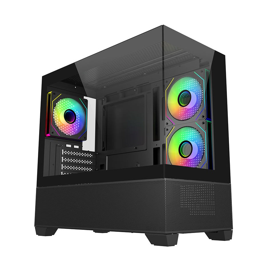 Cooler Master Elite 490 Micro ATX Case Tempered Glass Side Panels NO PSU