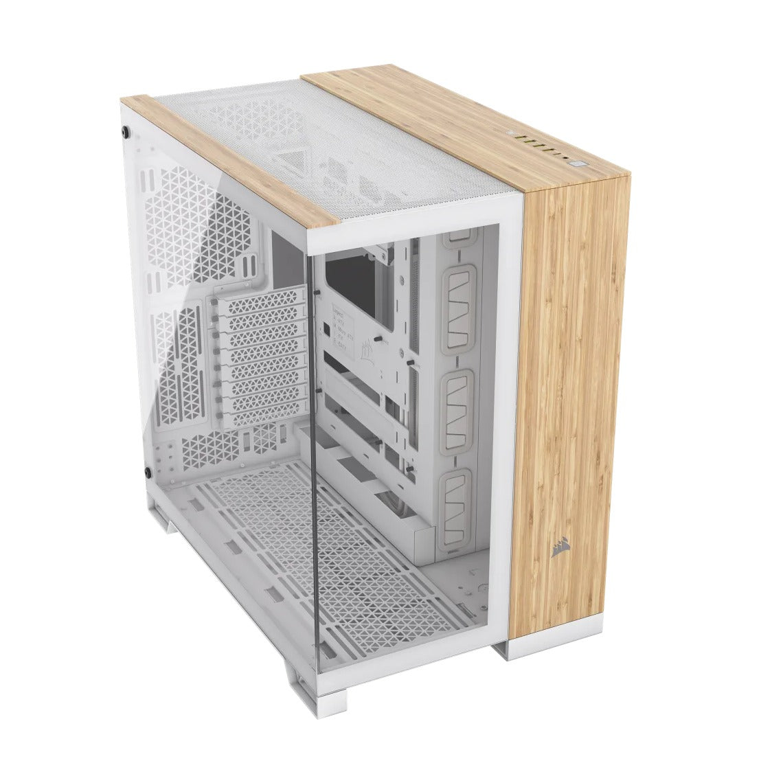 Corsair 6500X White/Bamboo Mid-Tower Dual Chamber E-ATX Case NO PSU