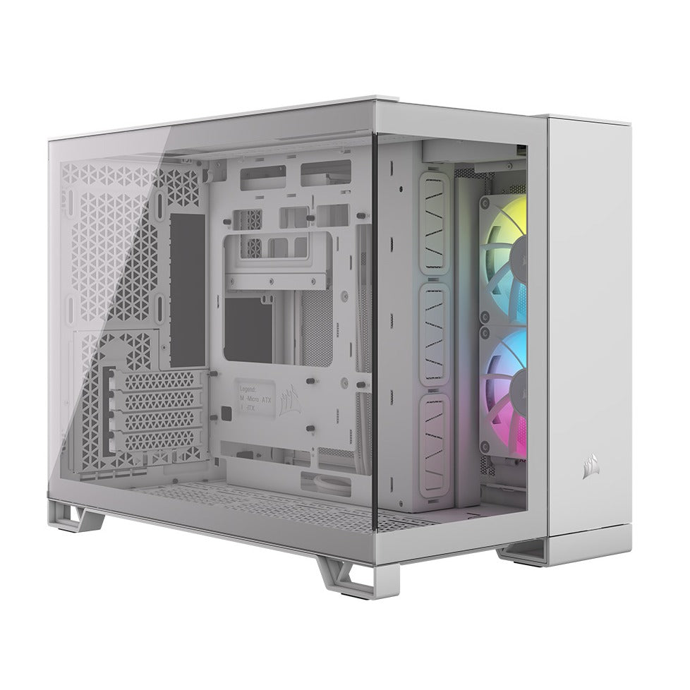 Corsair iCUE LINK 2500X RGB Micro ATX Dual Chamber White Case NO PSU