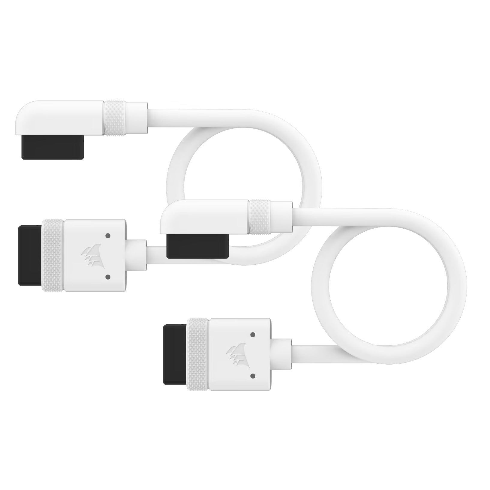 Corsair iCUE LINK Cable White 2x 200mm Straight/Slim 90&deg; Connectors