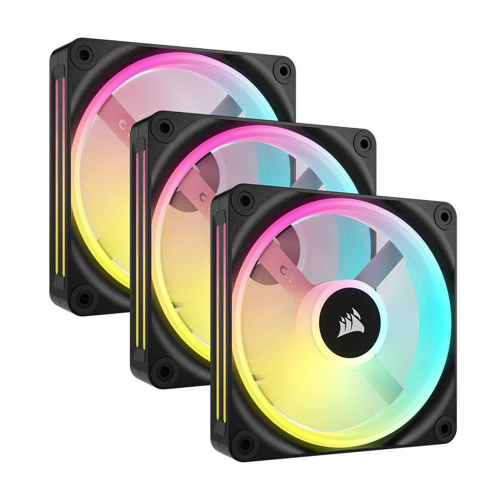 Corsair iCUE LINK QX120 RGB PWM 120mm Black Fan 3-Pack Starter Kit