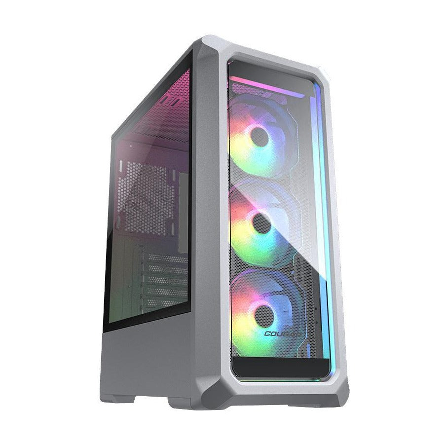 Cougar Archon 2 RGB White ATX Case Tempered Glass Side and Front