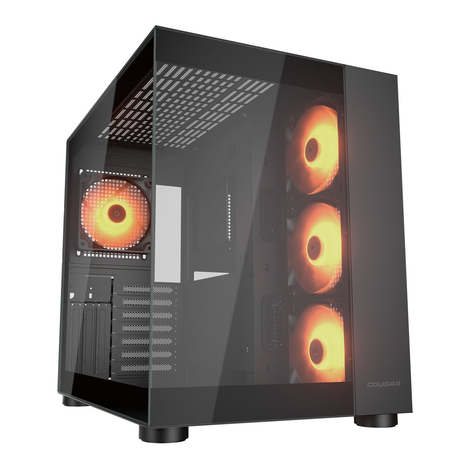 Cougar FV150 RGB Black Mid Tower ATX Case T/G Panels NO PSU