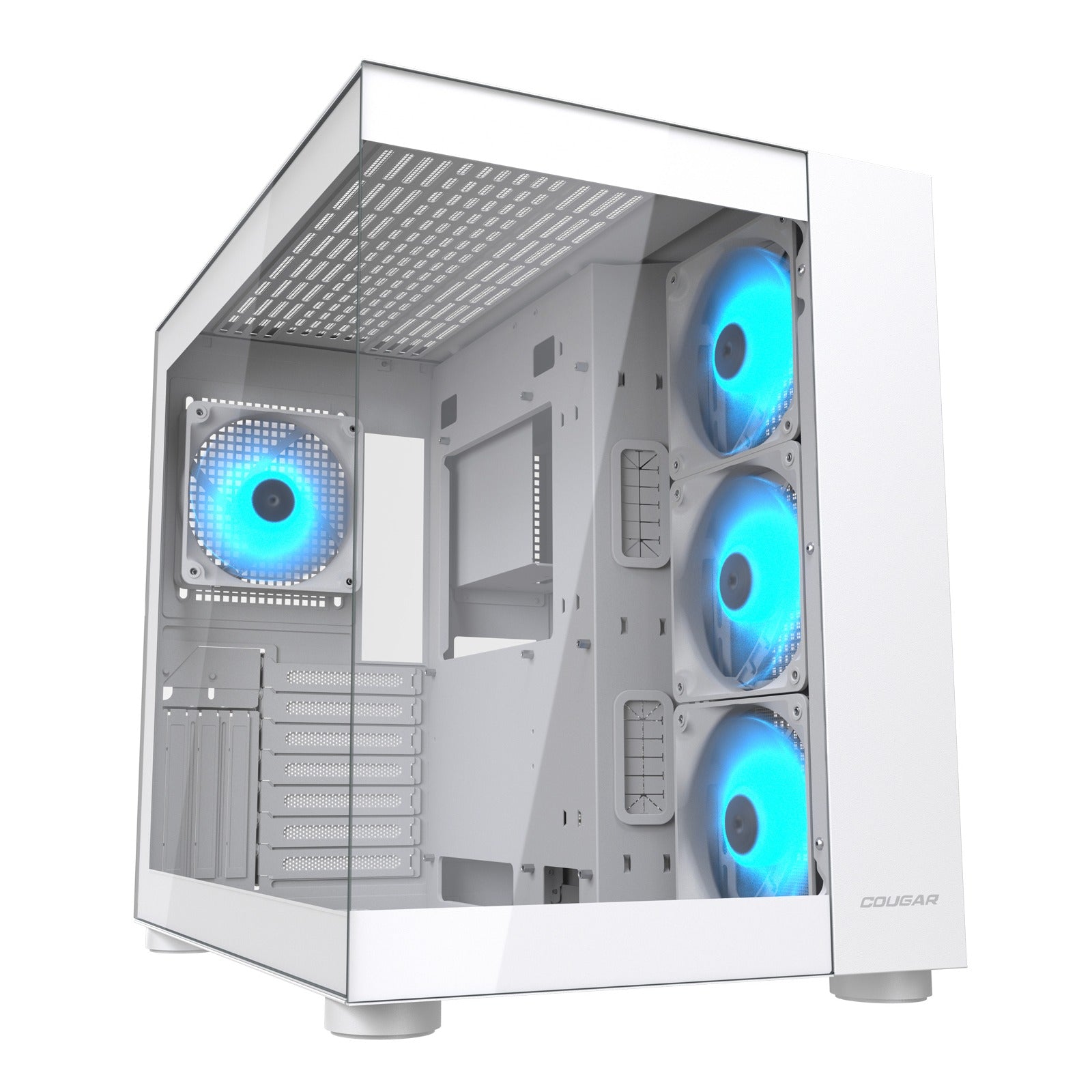 Cougar FV150 RGB White Mid Tower ATX Case T/G Panels NO PSU