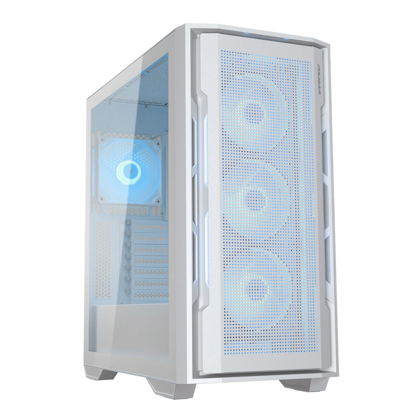 Cougar Uniface RGB White Mid Tower E-ATX Case T/G Panel No PSU