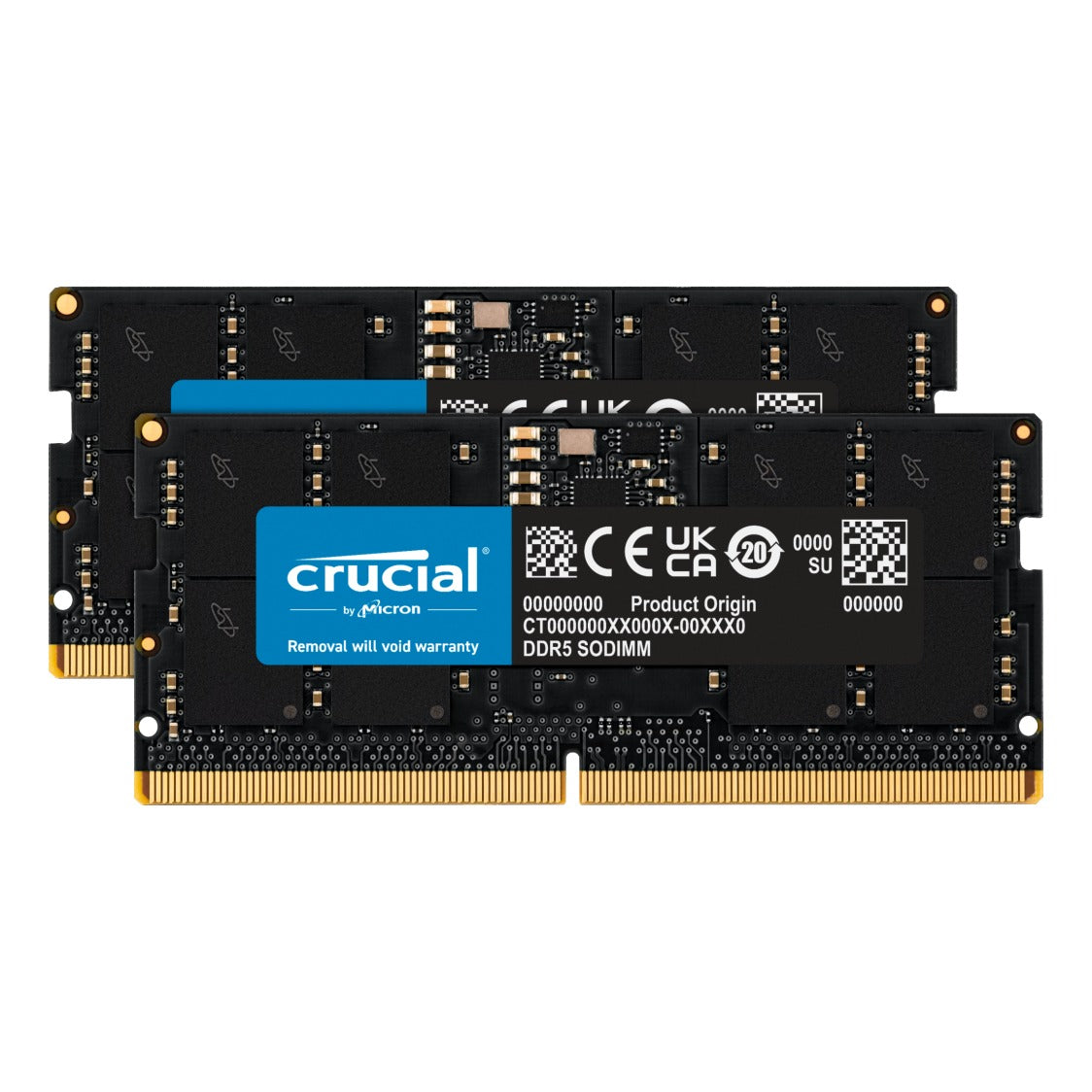 Crucial 32GB (2x16GB) (4800MHz) DDR5 SODIMM CL40 1.1v Kit of 2