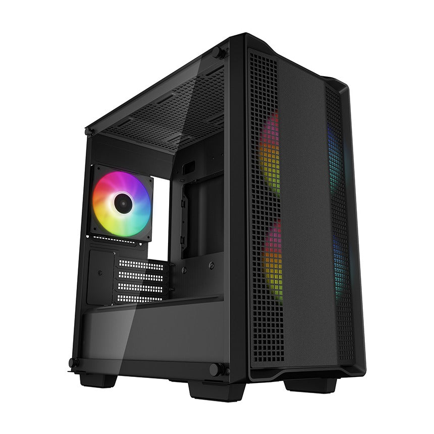 DeepCool CC360 ARGB Black Micro ATX Case Tempered Glass Panel No PSU