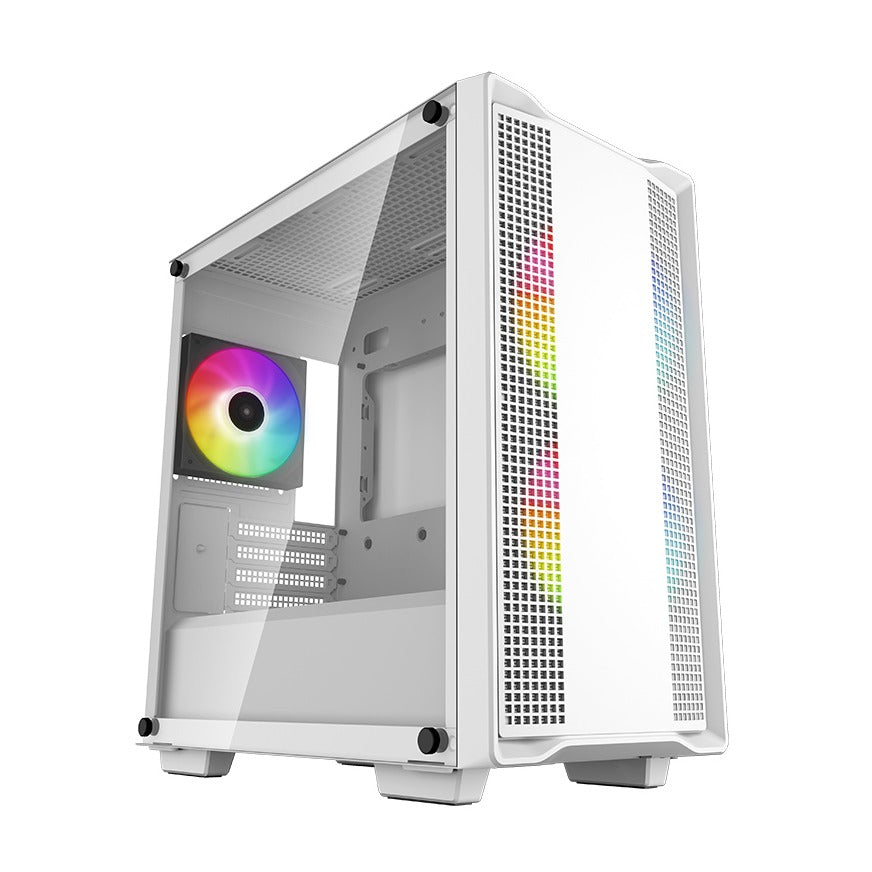 DeepCool CC360 ARGB White Micro ATX Case Tempered Glass Panel No PSU