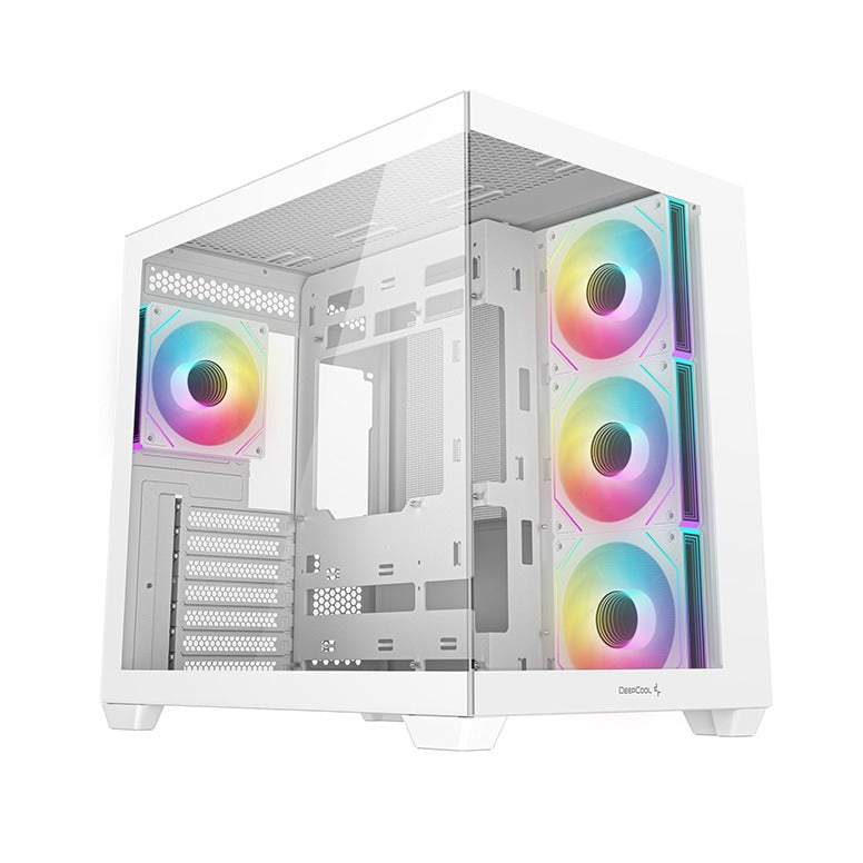 DeepCool CG530 4F White ATX Case Tempered Glass Side Panels No PSU