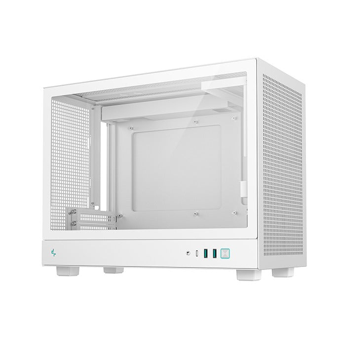 DeepCool CH160 PLUS White Micro ATX Case T/G Side Panel NO PSU