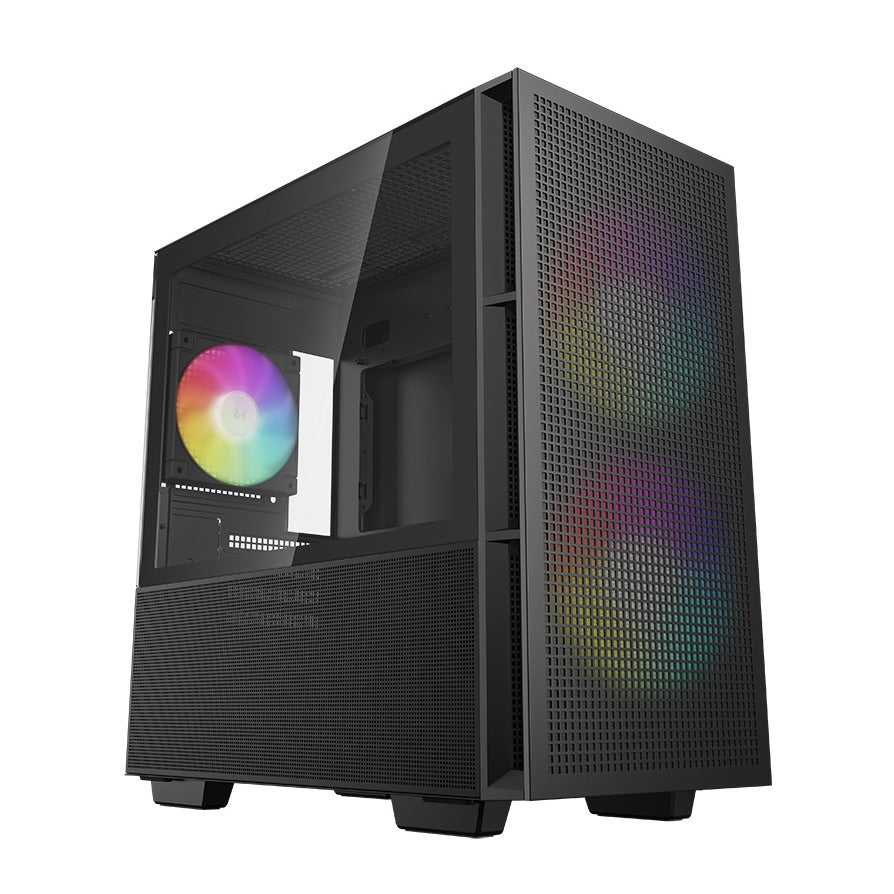 DeepCool CH360 Black Micro ATX Case Tempered Glass Window NO PSU