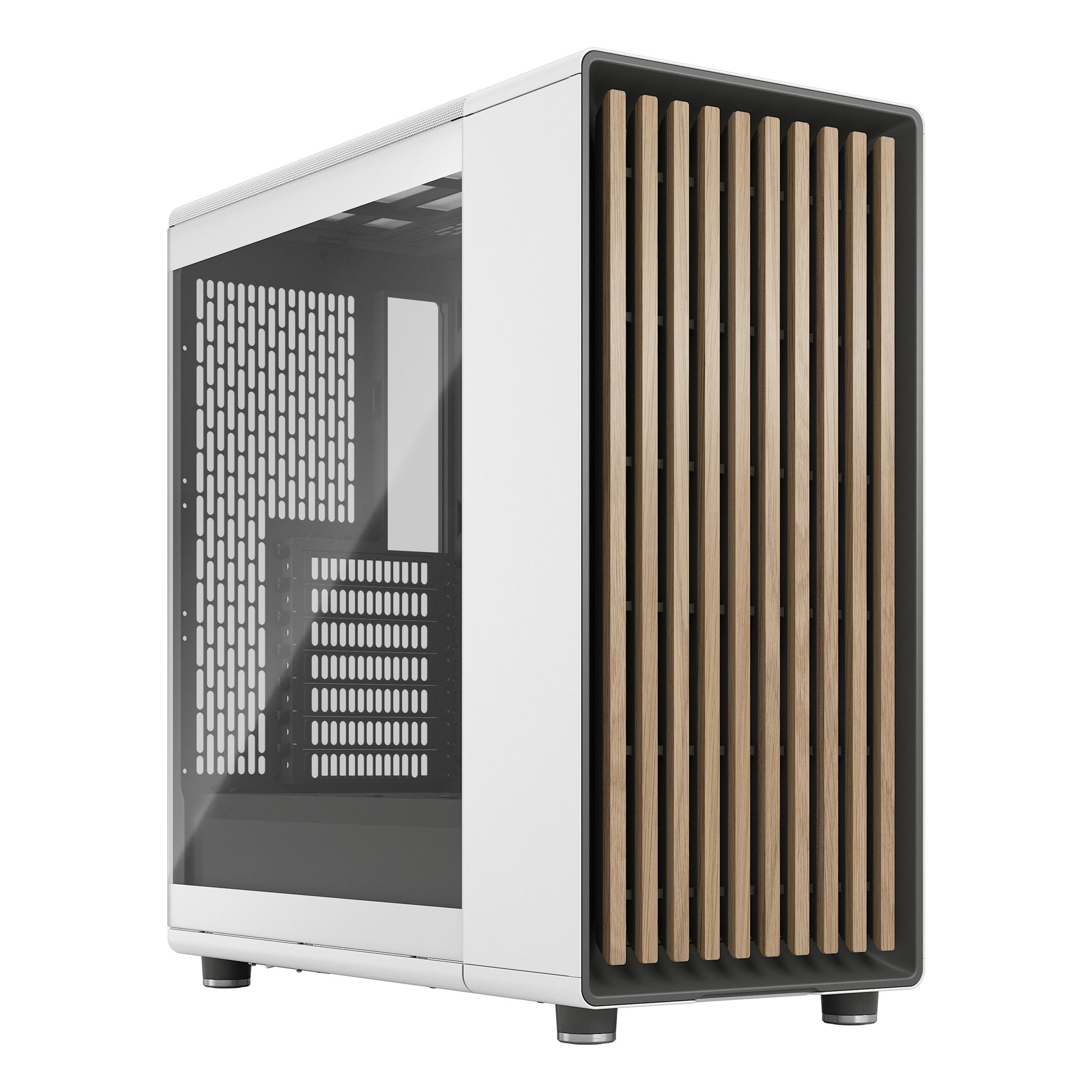 Fractal Design North Chalk White TG Clear ATX Case NO PSU