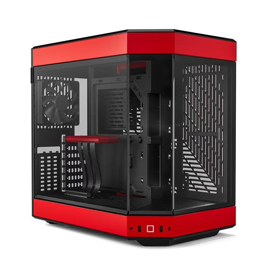 HYTE Y60 Red Mid Tower E-ATX Case T/G Side Panels NO PSU