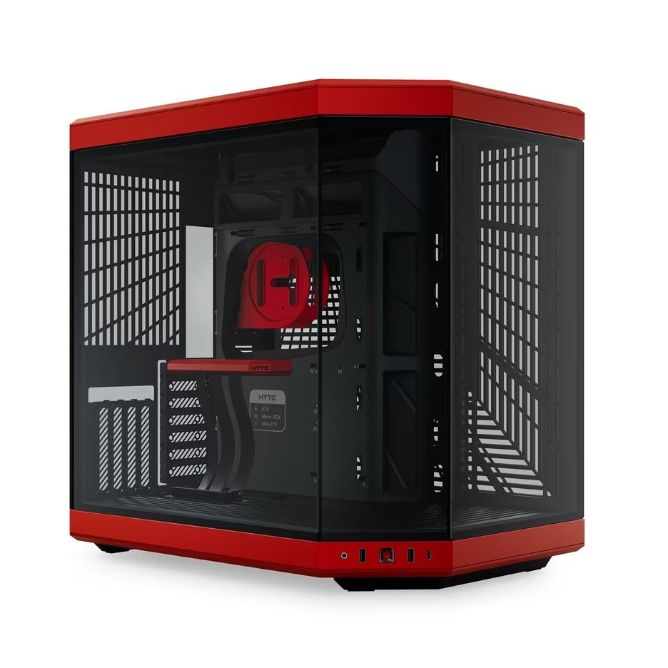 HYTE Y70 Black/Red Standard Edition Mid Tower E-ATX Case TG NO PSU