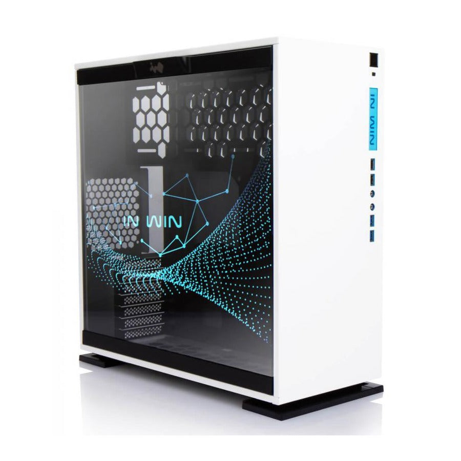 In Win 303RGB White Mid Tower ATX Case tempered glass window No PSU