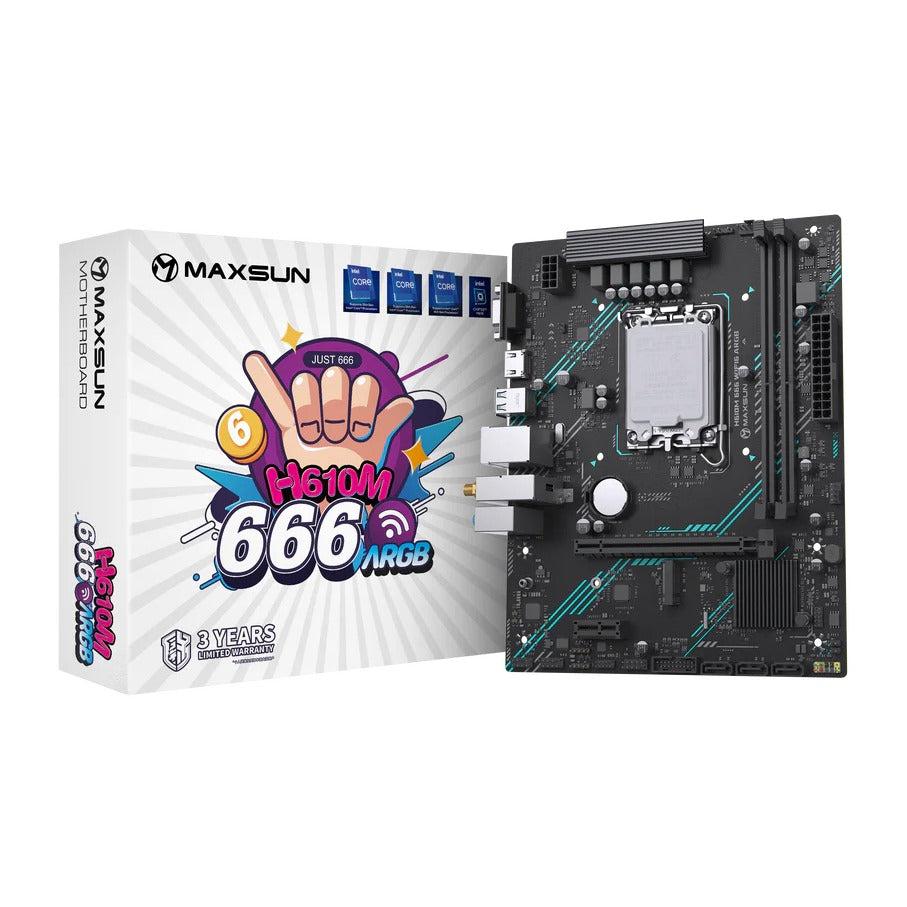 MAXSUN H610M 666 WIFI6 ARGB Motherboard