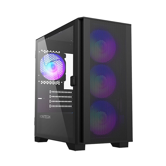 Montech Air 100 ARGB Black Micro ATX Case T/G Swivel Panel NO PSU