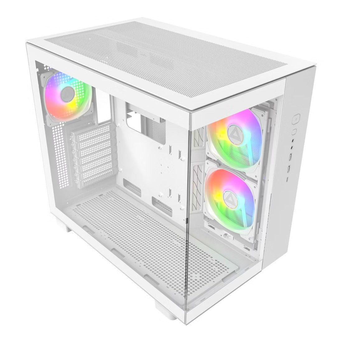 Montech KING 65 Pro White Mid Tower ATX Case T/G Side Panel NO PSU