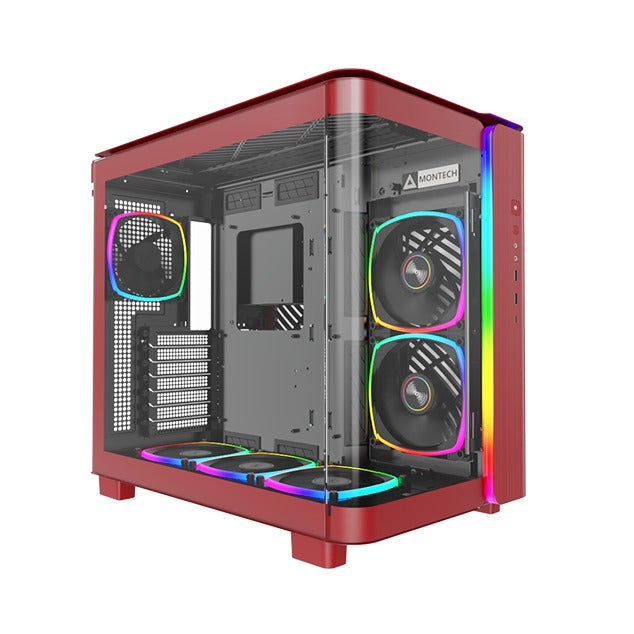 Montech KING 95 PRO Red Mid Tower ATX Case T/G Side Panels NO PSU