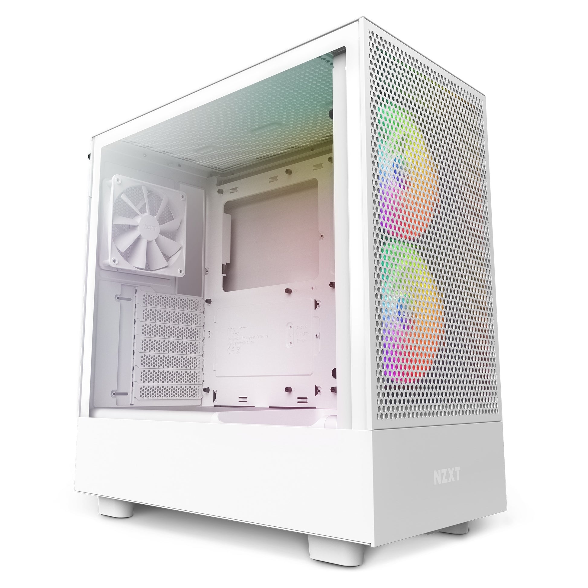 NZXT H5 Flow RGB Edition White Mid Tower ATX Case T/G No PSU