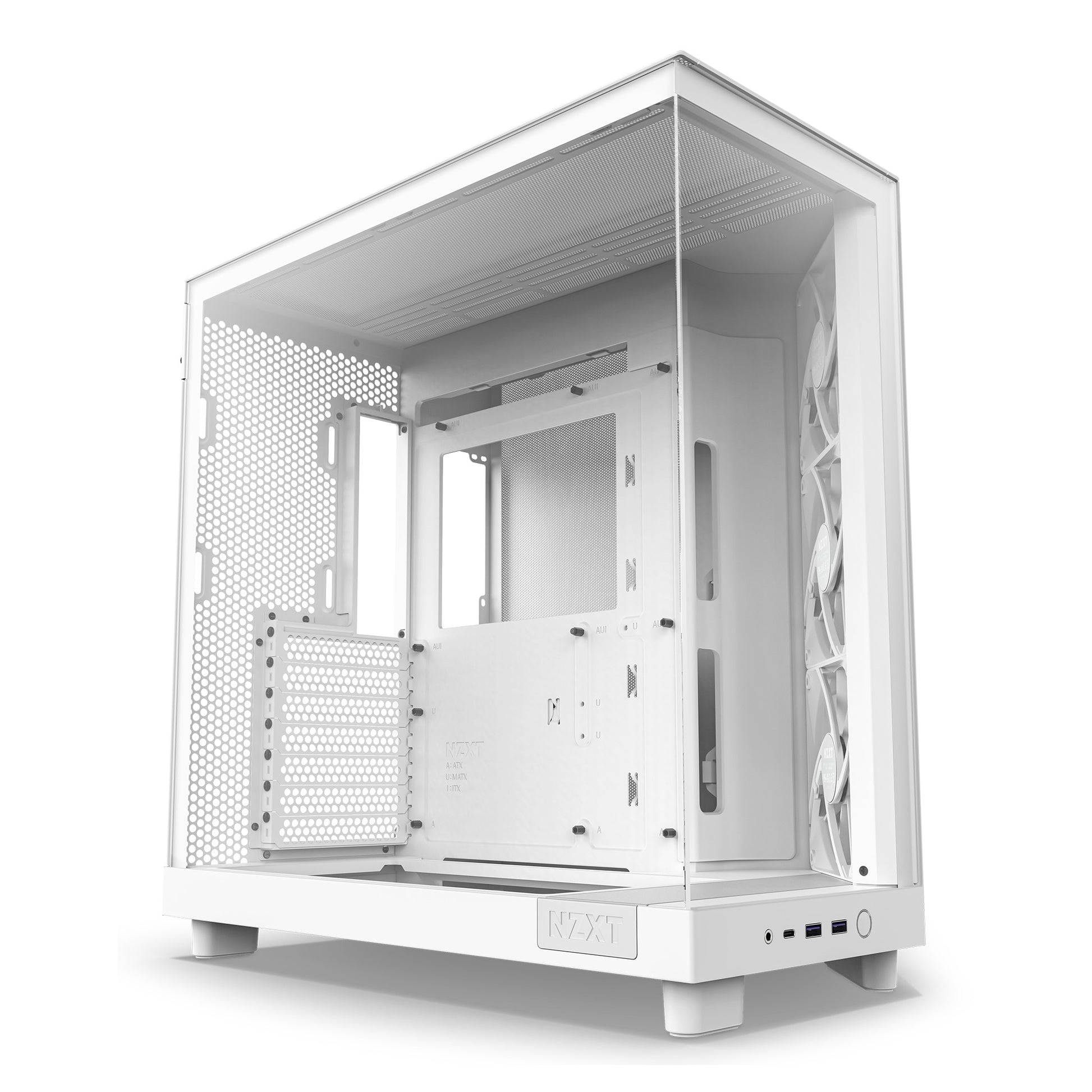 NZXT H6 Flow Compact Dual-Chamber Mid Tower White ATX Case TG No PSU