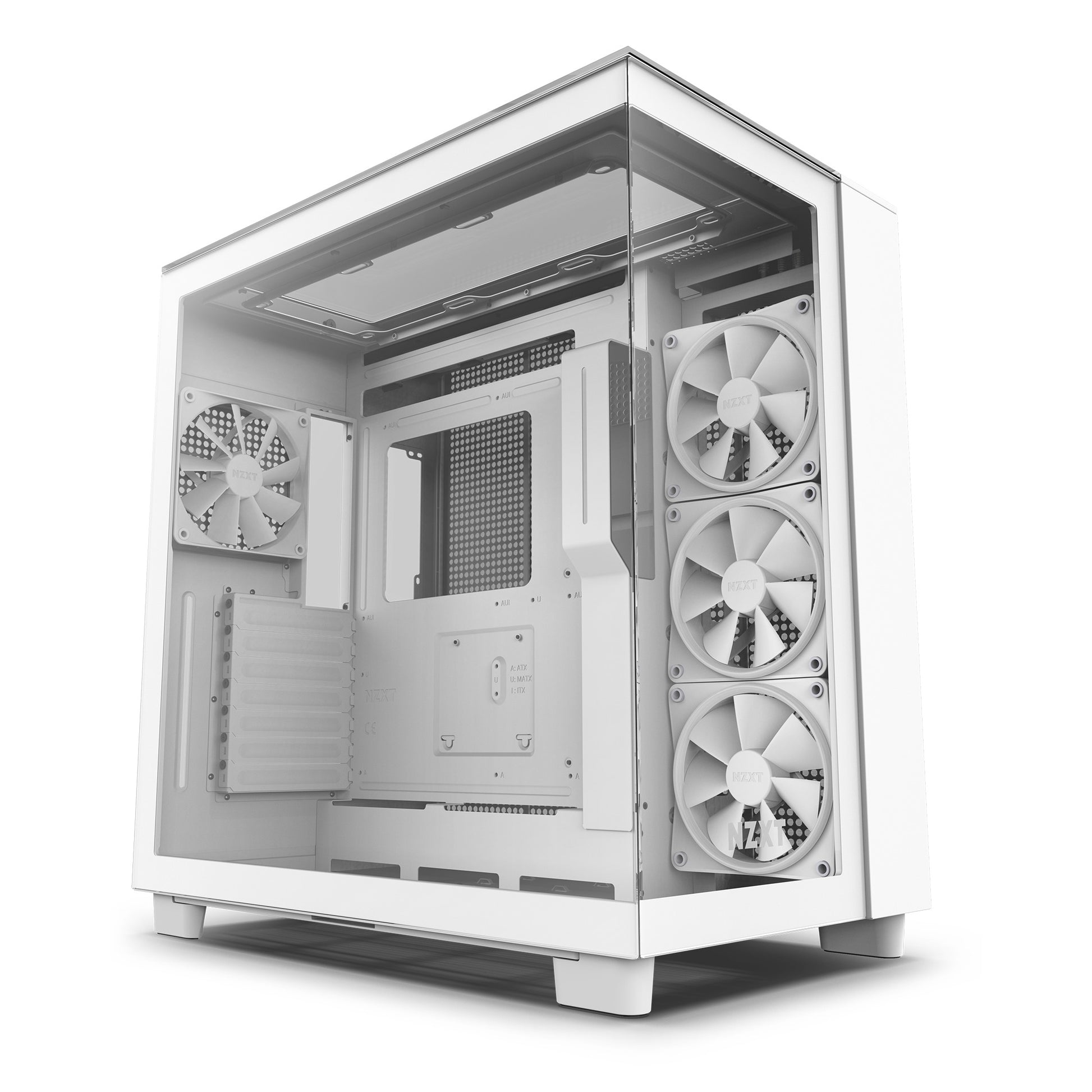 NZXT H9 ELITE Mid Tower ATX Case White 3x T/G Panels NO PSU
