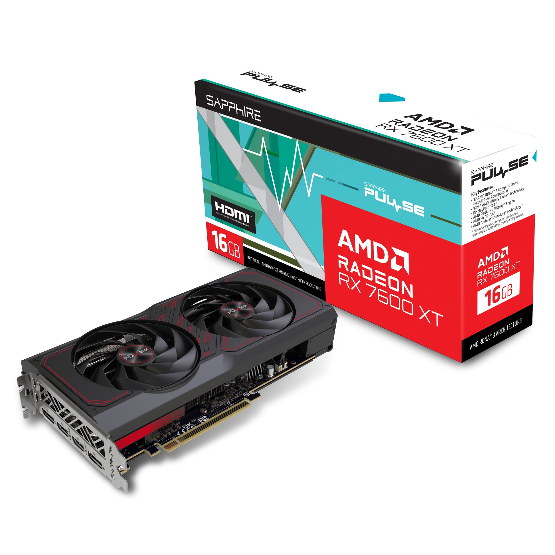 Sapphire PULSE Radeon RX 7600 XT 16GB