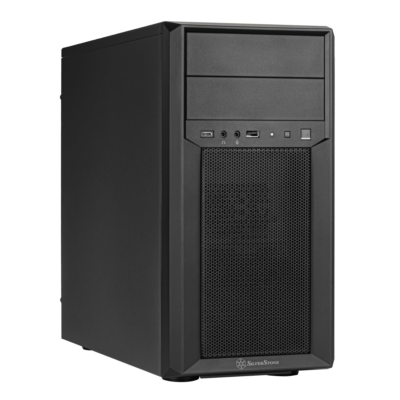 SilverStone FARA 313 USB-C Black Micro ATX Case Solid Panel No PSU