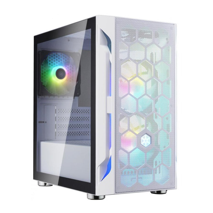 SilverStone FARA H1 M Pro White Micro ATX Case TG Panel No PSU