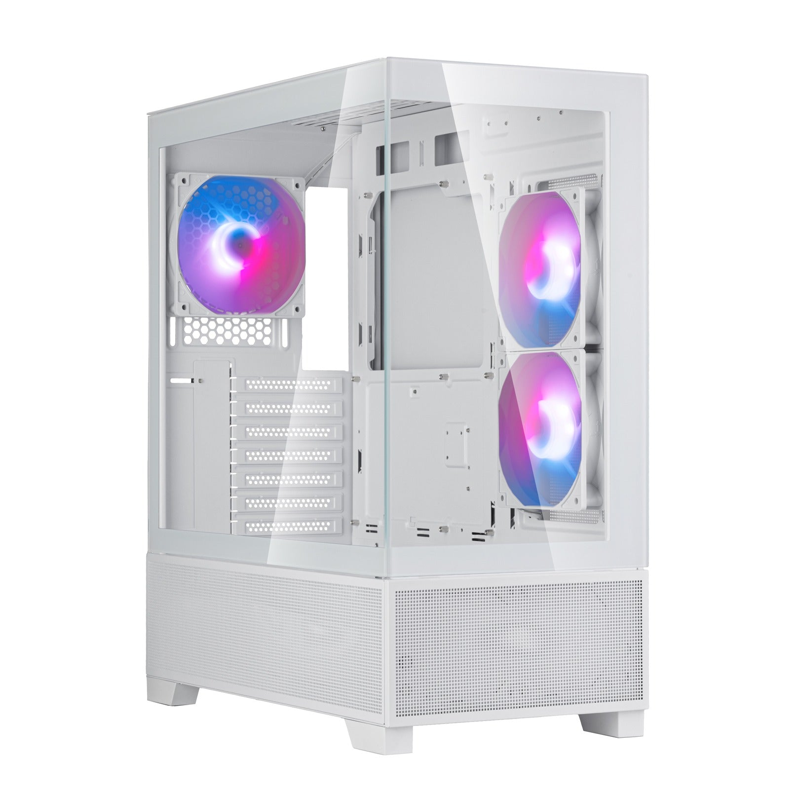 SilverStone LUCID 05 White ATX Case Tempered Glass Side Panel NO PSU