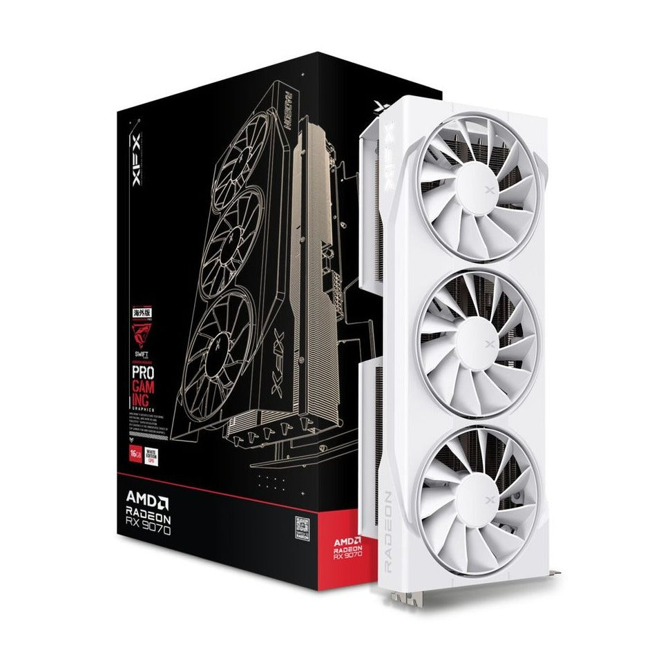 XFX Swift Radeon RX 9070 OC Triple Fan White Gaming Edition 16GB