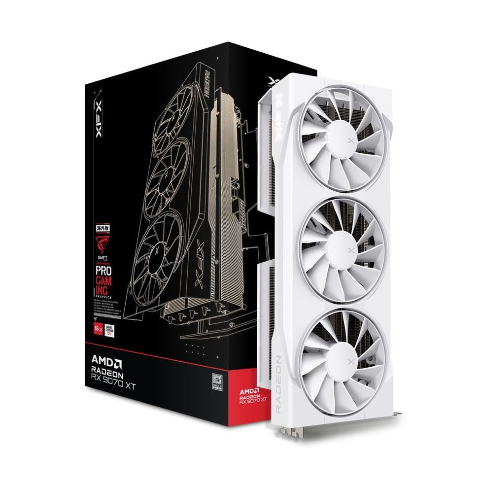 XFX Swift Radeon RX 9070 XT White Triple Fan Gaming Edition