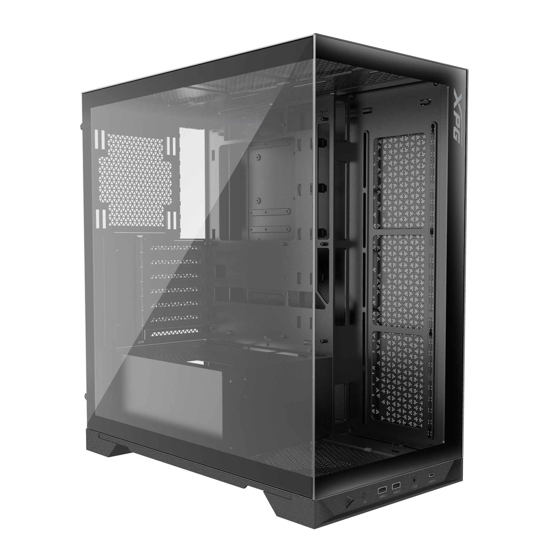 XPG INVADER X Black Mid-Tower ATX Case T/G Side/Front Panels NO PSU