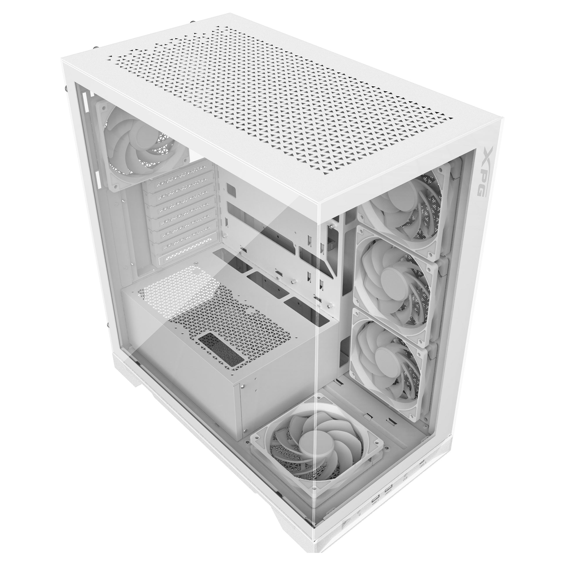 XPG INVADER X BTF White Mid-Tower ATX Case T/G Panels NO PSU